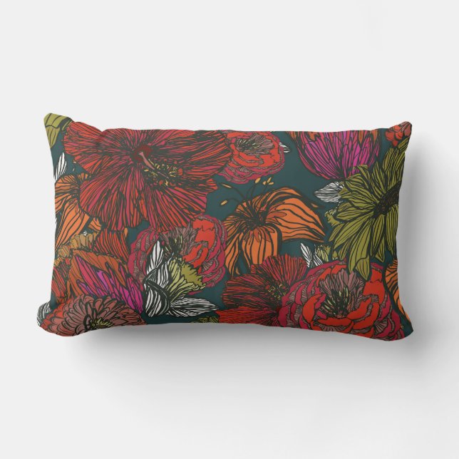 flower medley lumbar pillow (Front)