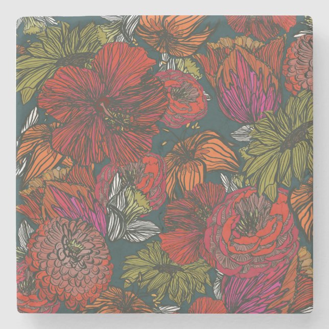 Flower Medley Stone Coaster (Front)