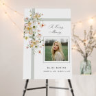 Flower Memorial Celebration of Life Funeral Sign