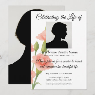 Flower memorial invitation