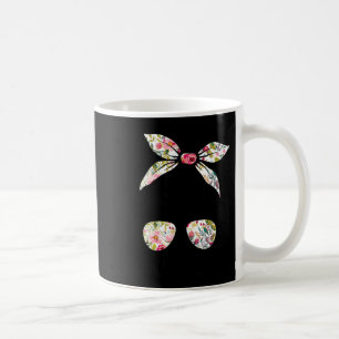 Flower messy bun women mom life hair glasses coffee mug