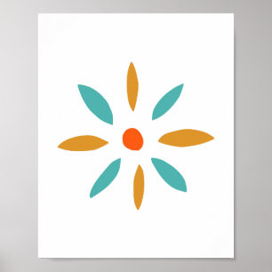 Flower Mid Century Modern Styled Poster
