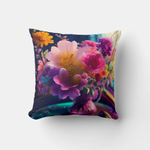 Flower Mix Vase 1 Throw Pillow
