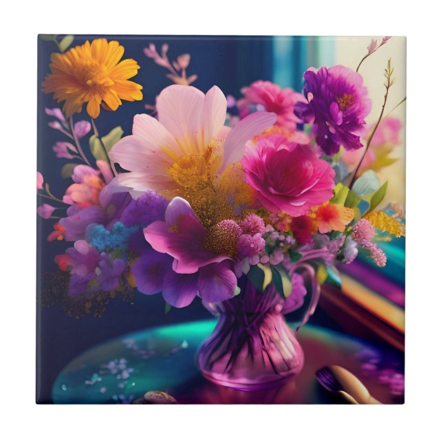 Flower Mix Vase 1 Tile (Front)