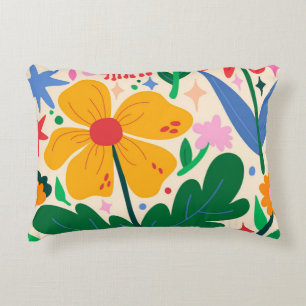 Flower Mixtape Accent Pillow