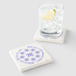 FLOWER MODERN GIFT FROM MOM DAD SISTER SON BOSS CO STONE COASTER