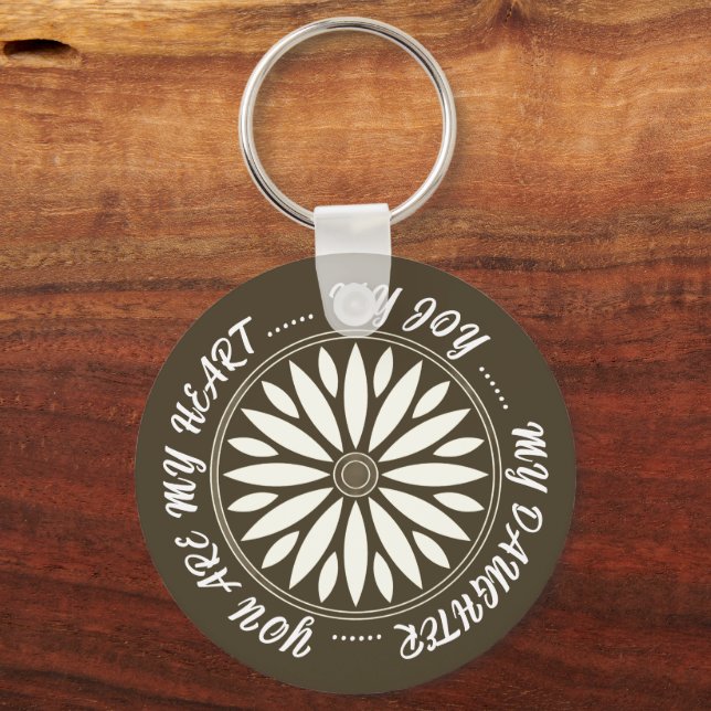 FLOWER MODERN GIFT FROM MOM DAD SISTER SON BOSS KEYCHAIN (Front)