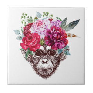 Flower Monkey Face Tile
