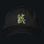 Flower Monogram Initial K Embroidered Hat<br><div class="desc">This ladies embroidered initial letter "K" is has a lovely floral touch. Very pretty and elegant on hoodies,  tshirts,  totes and hats. A perfect gift idea too for the bride to be and wedding party gift!</div>