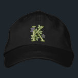 Flower Monogram Initial K Embroidered Hat<br><div class="desc">This ladies embroidered initial letter "K" is has a lovely floral touch. Very pretty and elegant on hoodies,  tshirts,  totes and hats. A perfect gift idea too for the bride to be and wedding party gift!</div>