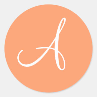 Flower Monogram wedding Classic Round Sticker