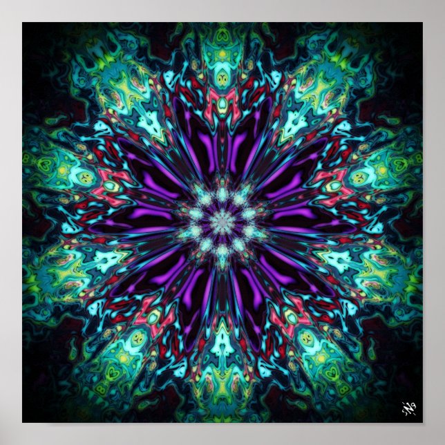 Flower monsters shield v2 - patterns pareidolia poster (Front)