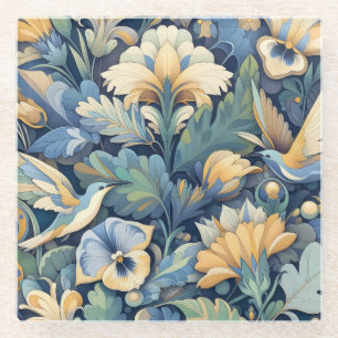 Flower Morris art Glass Coaster