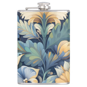 Flower Morris art Hip Flask