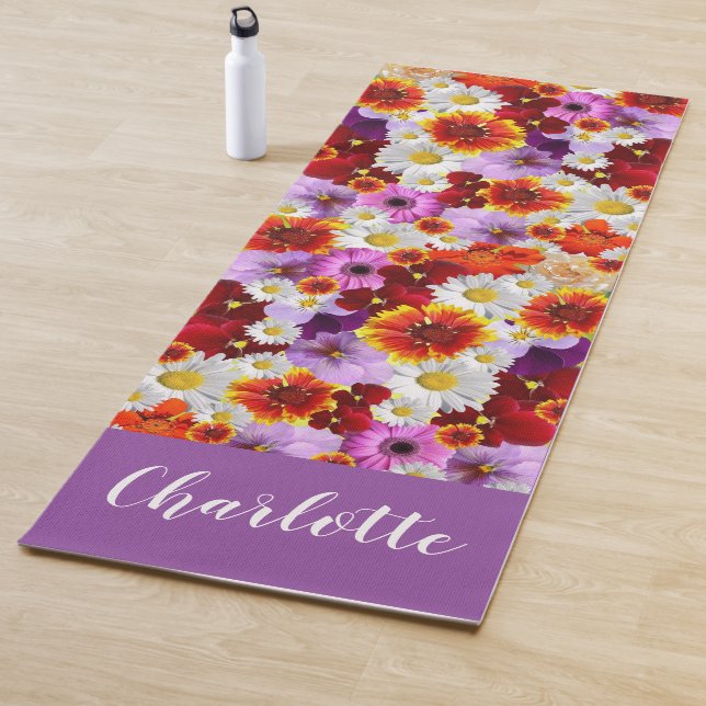 Flower Mosaic Personalized Yoga Mat (In Situ)