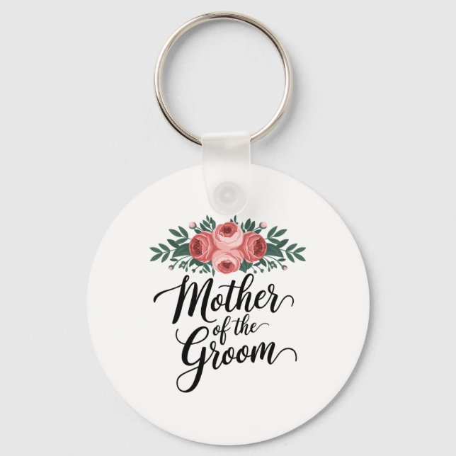 Flower Mother Of The Groom Wedding Shower Mom From Keychain (Front)