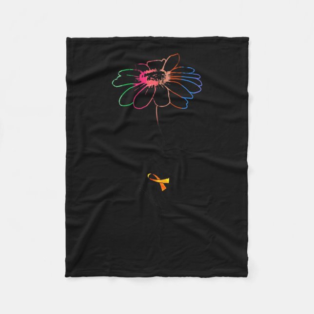 Flower - Multiple Sclerosis Awareness Gift  Fleece Blanket (Front)
