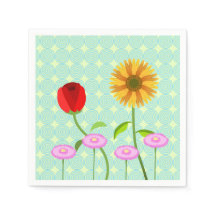 flower napkins for the floral birthday collection