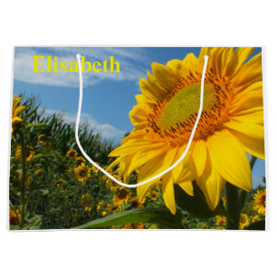 flower, nature, sun, plant, summer, sunflower, lar large gift bag