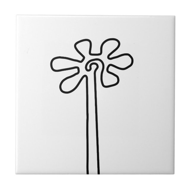 Flower Nazca Peru ancient idol geoglyph symbol Ind Tile (Front)