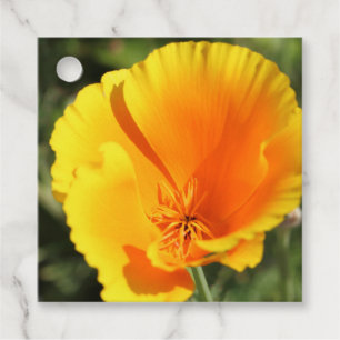 Flower of California poppy Favour Tags