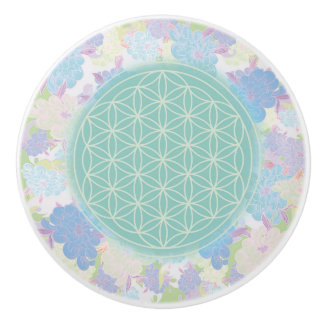 flower of green life, ceramic knob