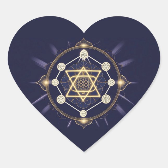 Flower of Infinity — Sacred Geometry Celestial Heart Sticker (Front)
