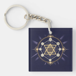 Flower of Infinity — Sacred Geometry Celestial Keychain