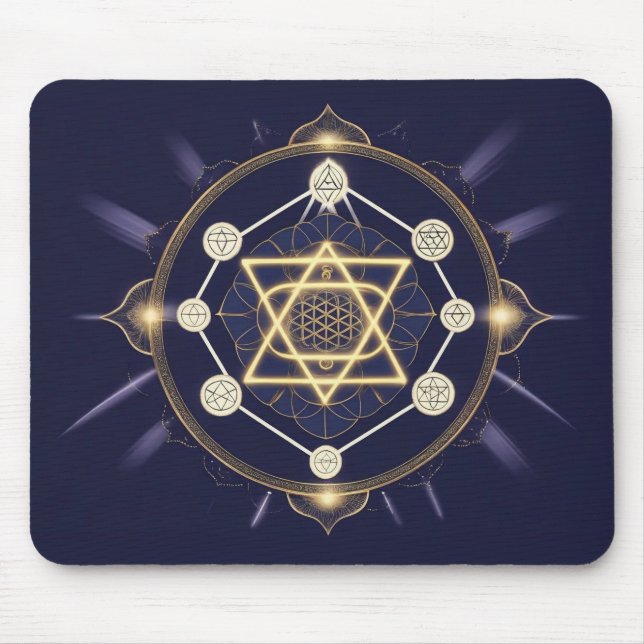 Flower of Infinity — Sacred Geometry Celestial Mouse Pad (Front)
