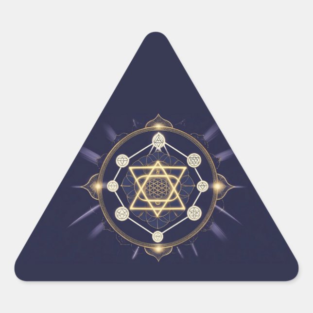 Flower of Infinity — Sacred Geometry Celestial Triangle Sticker (Front)