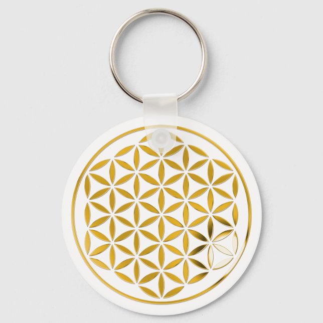 Flower Of Life 1 - Gold stamp Keychain (Front)