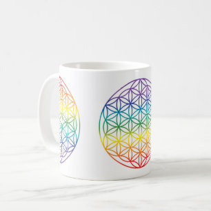Flower of life 7 Chakras Rainbow Coffee Mug