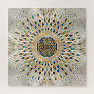 Flower of Life - Abalone Shell and Pearl Jigsaw Puzzle