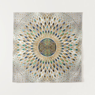 Flower of Life - Abalone Shell and Pearl Tapestry