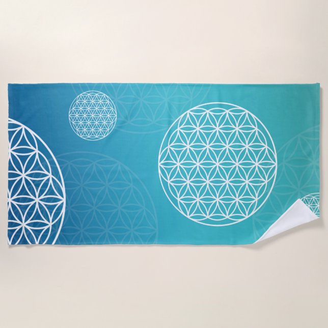 Flower of life beach towel (Front)