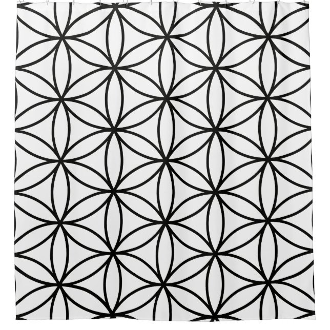 Flower of Life Big Pattern Black on White (Front)
