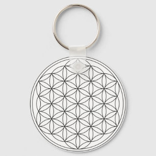 Flower of Life (Black and White) Keychain