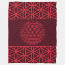 Flower of Life - blanket - red & burgundy