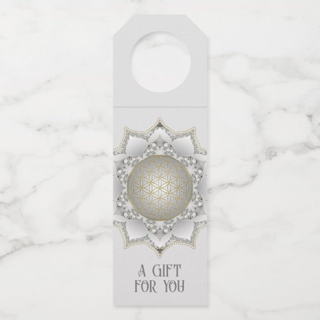 Flower Of Life - Blossoms Mandala 1 Bottle Tag (Front)