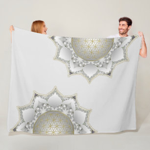 Flower Of Life - Blossoms Mandala 1 Fleece Blanket