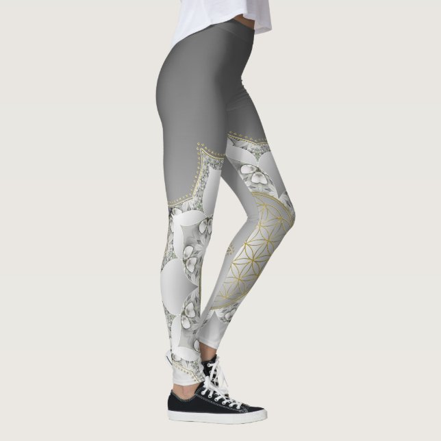 Flower Of Life - Blossoms Mandala 1 Leggings (Right)