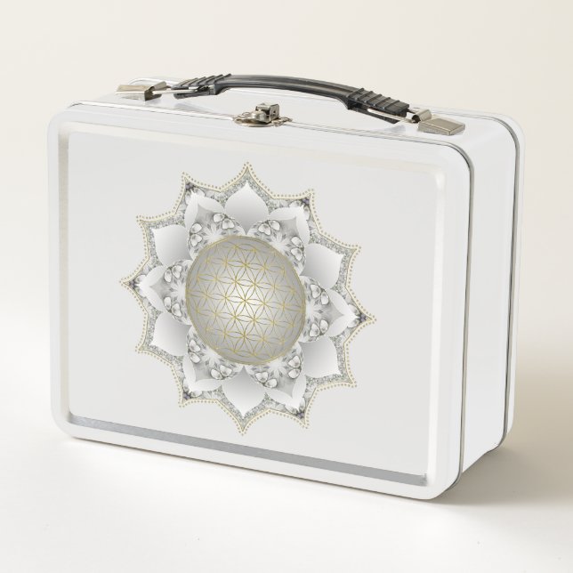 Flower Of Life - Blossoms Mandala 1 Metal Lunch Box (Front)