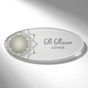 Flower Of Life - Blossoms Mandala 1 Name Tag