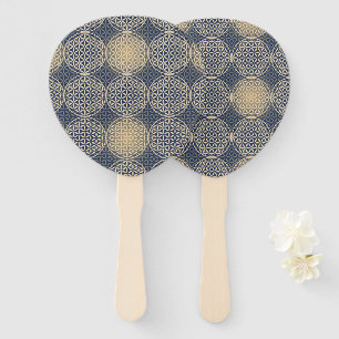 FLOWER OF LIFE - blue sand pattern Hand Fan