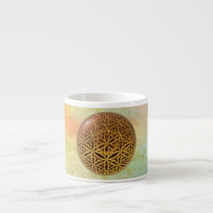 Flower Of Life / Blume des Lebens - ball grid gold Espresso Cup