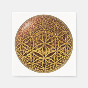 Flower Of Life / Blume des Lebens - ball grid gold Napkin