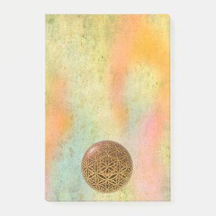 Flower Of Life / Blume des Lebens - ball grid gold Post-it Notes