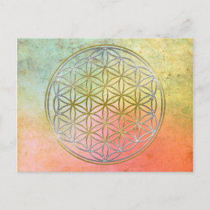FLOWER OF LIFE / Blume des Lebens - BiColor Postcard
