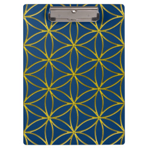 Flower of Life / Blume des Lebens - Border gold Clipboard