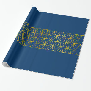 Flower of Life / Blume des Lebens - Border gold Wrapping Paper